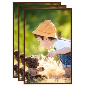 Image de VidaXL Collage de cadres photo 3 pcs de mur table Bronze 13x18 cm MDF
