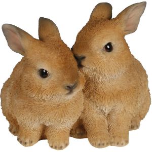 Image de Jardindeco Couple de lapin en résine Tendresse 15 cm