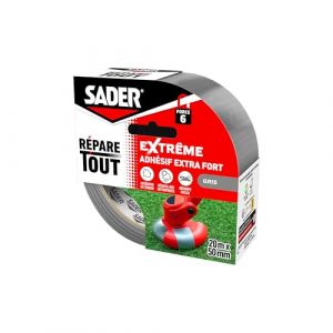 Sader Repare Tout Extrême Gris – Adhésif Extra Fort – Hautes Performances – Intérieur & Exterieur – Toutes Surfaces – Facile à Découper – 20m x 50mm