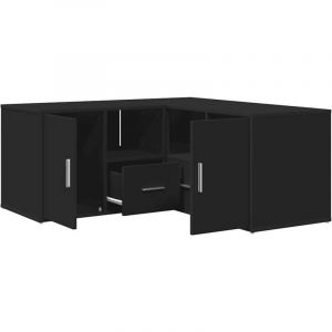 VidaXL Armoire d'angle noir 160x40x45 cm bois d'ingénierie