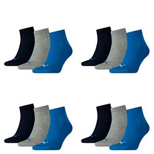 Puma Quarter Plain 3P, Chaussettes de Sport - Mixte Adulte, Lot de 3, Multicolore