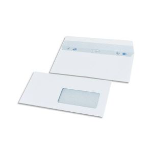 La couronne Boîte de 500 enveloppes NF DL 110x220mm fenetre 45x100mm vélin Blanc 80g auto-adhésive 1198