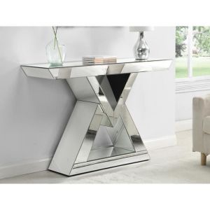 Image de Console en MDF et miroir Coloris : Argent ISIDA