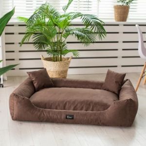 Panier Couchage Lit pour chien, Puffi &ndash; Alcantara &lsquo;&rsquo; XL 110cm x 90cm