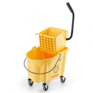 VEVOR Seau-Essoreur à Serpillière, 24,6 L. Seau à Vadrouille avec Essoreuse Commercial à Pression Latérale, Chariot Lavage Sol, pour Ménage Nettoyage des Sols Professionnels/Industriels/Entreprises