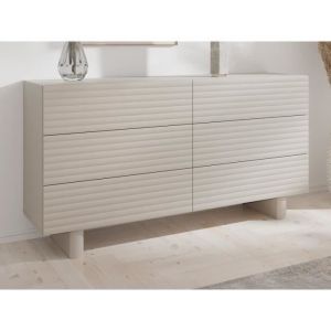 Commode 6 tiroirs - mdf - Beige - ludima