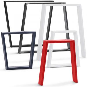 HOLZBRINK Pied de table trapèze, pied pour table basse, pied de banc, pied de bureau, pied de meuble, 70/50x72cm, Gris, 1 Pied, HLT-21-C-II-7016