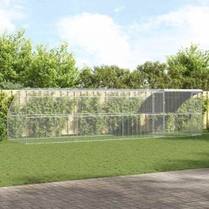 Image de VidaXL Cage À Poules Argent 800 X 200 X 198.5 Cm Acier Galvanisé