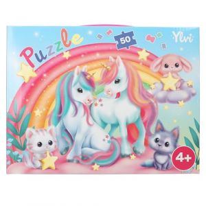 Depesche 13204 Ylvi - Puzzle 50 pi&egrave;ces, avec Motif d&eacute;taill&eacute; de Licorne, dimensionn&eacute; Environ 58 x 40 cm, dans Une Valise en Carton avec poign&eacute;e de Transport