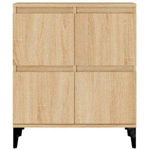 VidaXL Buffet avec étagères et portes en contreplaqué et métal couleur chêne Sonoma Vida XL