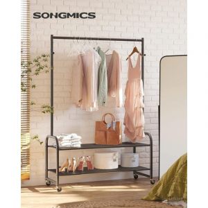 Image de Songmics Portant &agrave; v&ecirc;tements en m&eacute;tal noir