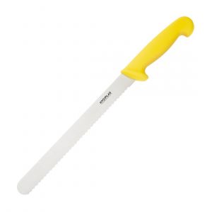 Hygiplas Couteau à trancher denté jaune 255mm