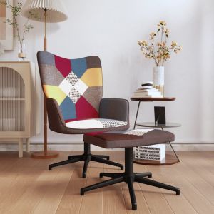 Image de VidaXL Chaise de relaxation avec repose-pied Patchwork Tissu - N/A