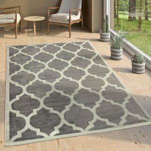 Paco Home - Tapis De Créateur Salon Tapis Tissé à Plat Moderne Tendance Tapis Gris Blanc 160x220 cm