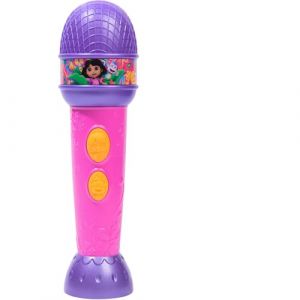 Spin Master Dora Regenwald Microphone Musical d'env. 22 cm avec 4 chansons et 8 Effets sonores de la série TV Populaire, réglable en Allemand ou en Italien, Plaisir Chantant interactif pour Les Enfants à partir