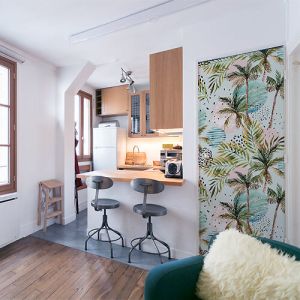 Plage Sticker Porte &Icirc;le du Paradis, Autocollant D&eacute;coratif 204 cm x 83 cm pour Int&eacute;rieur - D&eacute;co Murale Adh&eacute;sif pour Portes et Placards.