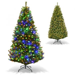 Sapin de noël artificiel lumineux led lumière 4 couleurs 180 cm