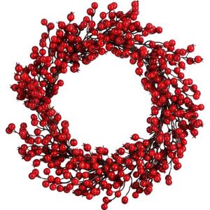 House of Seasons Maison des Saisons Couronne de Noël Baies - Ø50 cm - Mousse - Rouge