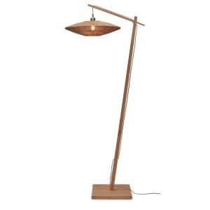 Good & Mojo Lampadaire bambou abat-jour jute naturel, h. 176cm