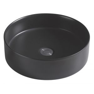 Image de Vasque ronde à poser BLAKA - Noir - 39,5cm - Céramique - Sans trop plein