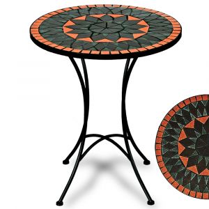Deuba Table gu&eacute;ridon mosa&iuml;que et fer forg&eacute; TERRACOTTA
