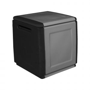 Dmora Tronc de conteneur polyvalent polypropylène, boîte pleine longueur, 100% Made in Italy,54x53h57 cm, couleur grise