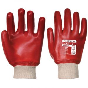 Image de Portwest Gants de manutention PVC POIGNET TRICOT Rouge 8