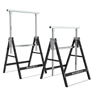 Boudech - Lot de 2 tr&eacute;teaux t&eacute;lescopiques pliables de 300 kg, id&eacute;al comme chalutier ponton, &eacute;tabli et support de coupe de poutre.