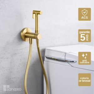 Imex Products - Kit Douchette anti-calcaire hygiénique encastrée wc ou Bidet Salle de Bain Or Brossé imex line RDD038/OC
