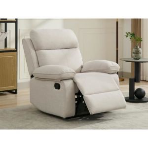 Fauteuil relax en tissu chiné beige lana