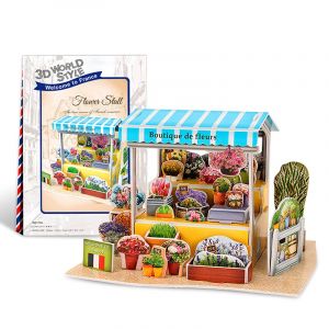 Dam Puzzle 3d style monde francestand de fleurs traditionnel