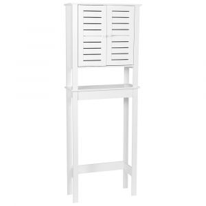 Meuble dessus WC 1 tablette blanc Santorin - Blanc