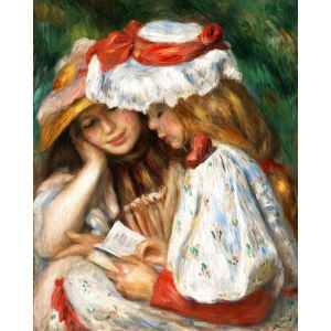 Broderie diamant : Jeunes filles lisant - Renoir - toile tendue sur chassis