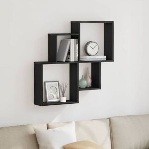 VidaXL Tag&egrave;re Murale Cube avec &eacute;tag&egrave;re Ch&ecirc;ne noir 80 x 15 x 78.5 cm