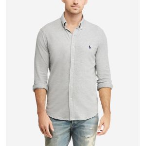 Image de Ralph Lauren Chemise en piqué Polo regular unie Gris - Taille 37