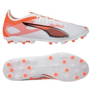 Puma Mixte Ultra 5 Match MG Chaussure de Football, White Black-Glowing Red, 40 EU