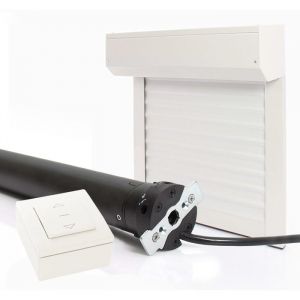 Avosdim Volet Roulant Recoupable Electrique Filaire ALU Blanc H100 x L80 cm