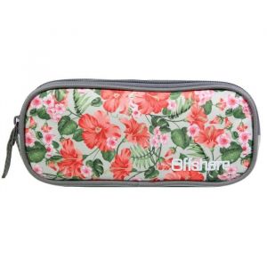 Trousse scolaire - BAGTROTTER - Offshore - 2 compartiments - Polyester - Grise Fleurs