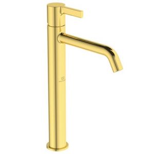 Image de Ideal Standard Mitigeur lavabo monotrou BC782A2 Joy réhaussé, or brossé, sans tirette ni vidage