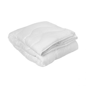 Couette tr&egrave;s chaude enveloppe microfibre Caresse blanche