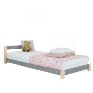 Lit simple en bois DREAMY gris 80x180cm