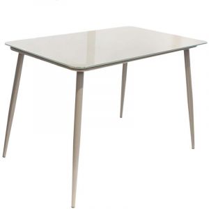 Image de Table de Repas en Verre Gris 110X70cm