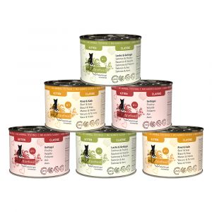 Catz Finefood Kitten Lot de 6 boîtes de Nourriture Humide pour Chat - Nourriture Fine - pour Jeunes Chats - sans céréales ni Sucre - Haute teneur en Viande - Boîte de 6 boîtes de 200 g