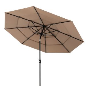 Parasol de jardin Coast - 300cm - Marron - Inclinable à 45 degrés