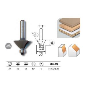 Image de Leman Mèche à chanfreiner 45° long. 60 diam. 30 q.6 + guide 5686.745.00