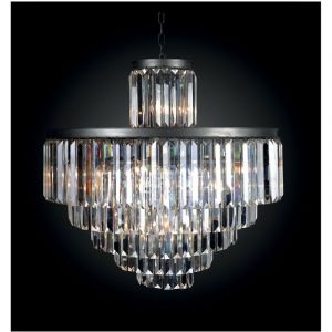 Signature Lustre verre métal gris Fulgurant D82 cm - Calicosy 82 cm Gris