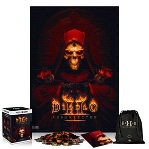 Just for Games Diablo II: Resurrected | Puzzle 1000 Pièce | Poster et sac compris | 68 x 48 | Adultes et enfants à partir de 14 ans | parfait pour un cadeau de Noël ou d'anniversaire | Jeu vidéo | Premium Décoration