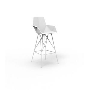 Image de Vondom Tabouret de bar avec accoudoirs FAZ - blanc - Hauteur 111 cm