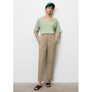 Image de Marc O'Polo Pantalon de jogging court de style chino En m&eacute;lange de coton biologique, lyocell et popeline Marron Marc O?Polo - Couleur Marron - Taille XL