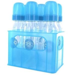 Image de dBb Remond Porte-biberons avec 6 biberons en verre 240 ml et tétine nouveau-né en silicone